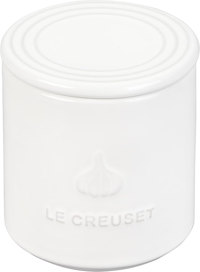Photograph of the Le Creuset Stoneware Garlic Keeper - one of the best garlic pots