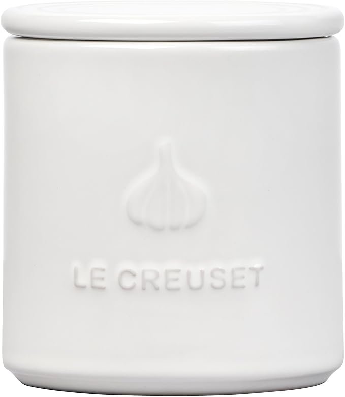 Photograph of the Le Creuset Stoneware Garlic Keeper - one of the best garlic pots