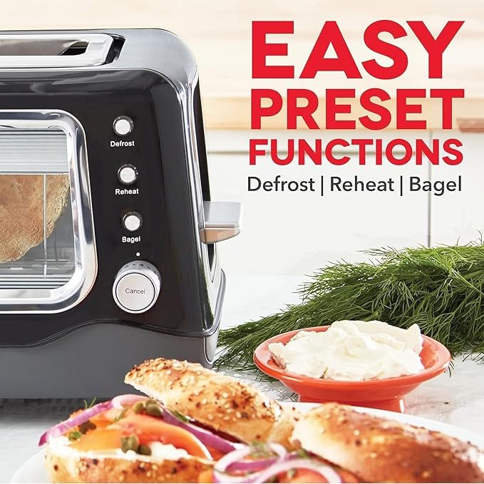 Photograph of the DASH Clear View Toaster with Extra Wide Slots - one of the best toasters