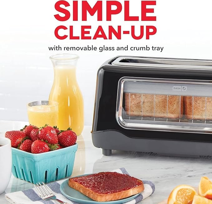 Photograph of the DASH Clear View Toaster with Extra Wide Slots - one of the best toasters