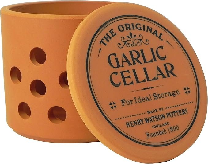 Photograph of the Henry Watson Terracotta Garlic Pot - one of the best garlic pots