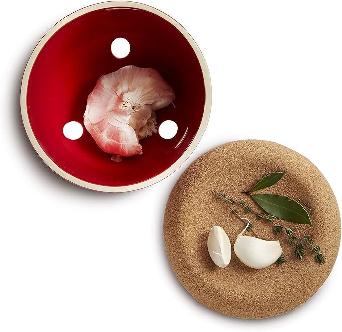 Photograph of the Emile Henry Ceramic Garlic Pot - one of the best garlic pots