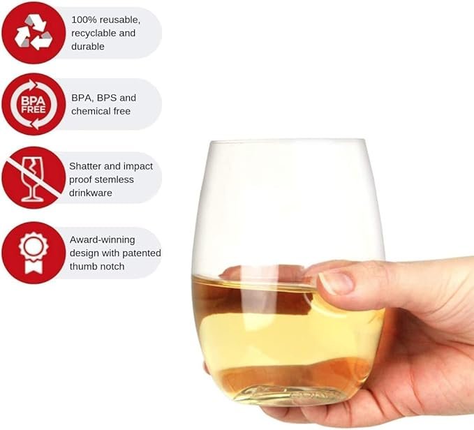 Photograph of the Govino Shatterproof Wine Glasses, one of the best wine glassses