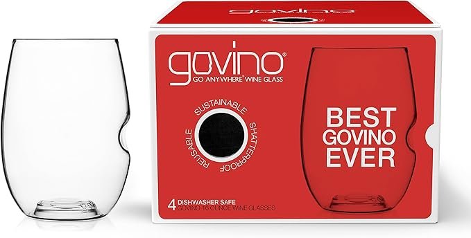 Photograph of the Govino Shatterproof Wine Glasses, one of the best wine glassses