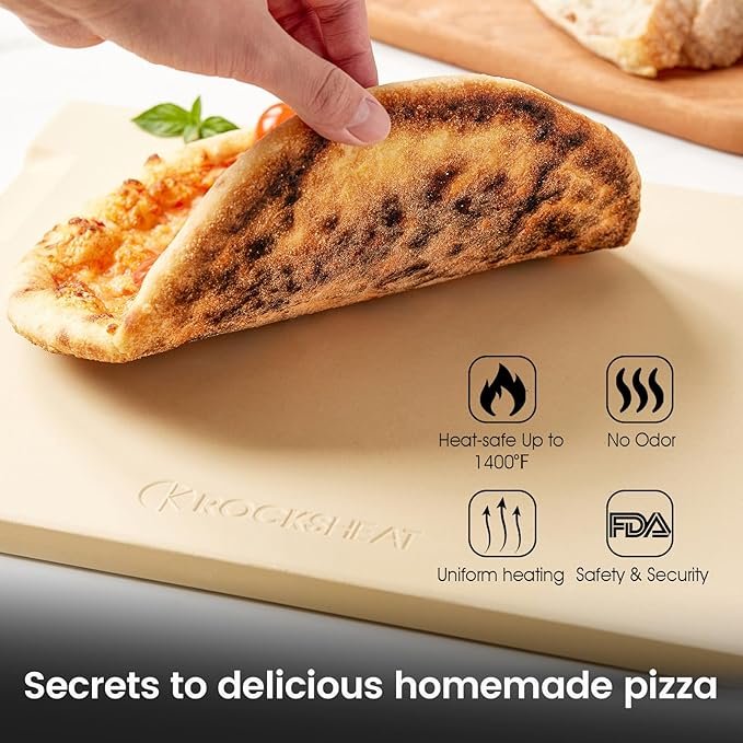 Photograph of our pick for Best Value: ROCKSHEAT Pizza Stone for Best Pizza Stones 2025