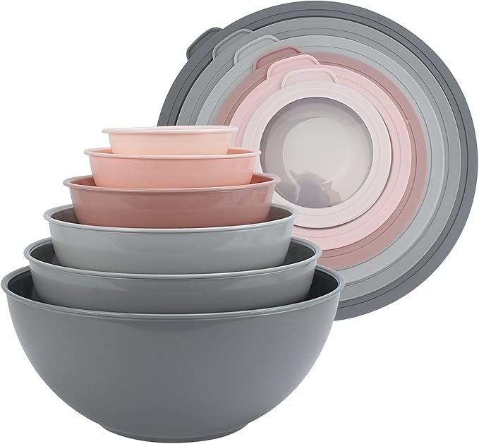Photograph of Cook with Color 12-Piece Plastic Mixing Bowl Set, one of our picks for best mixing bowls in 2025