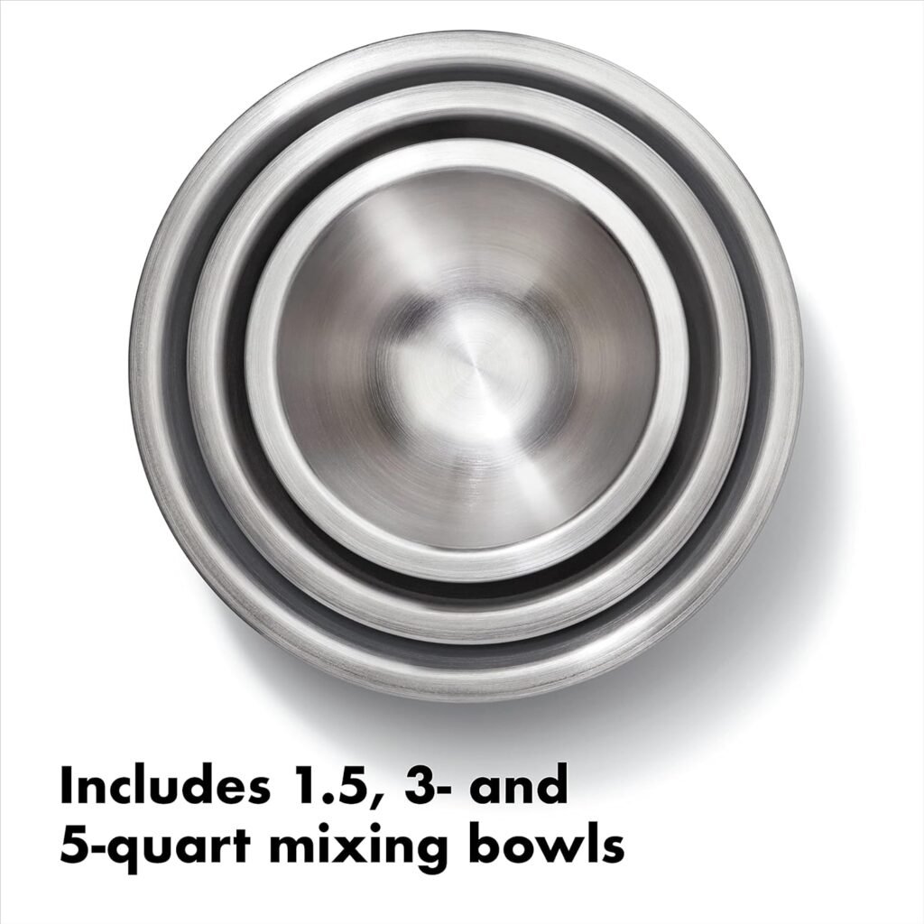 Photograph of OXO Good Grips 3-Piece Mixing Bowl Set, one of our picks for best mixing bowl set in 2025