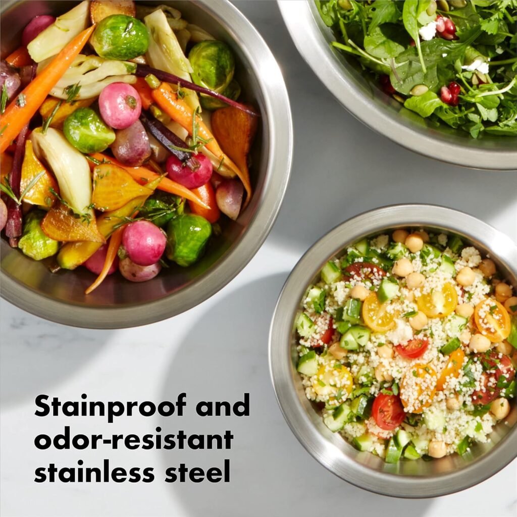 Photograph of OXO Good Grips 3-Piece Mixing Bowl Set, one of our picks for best mixing bowl set in 2025