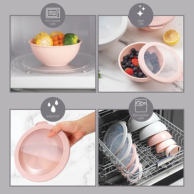 Photograph of Cook with Color 12-Piece Plastic Mixing Bowl Set, one of our picks for best mixing bowls in 2025