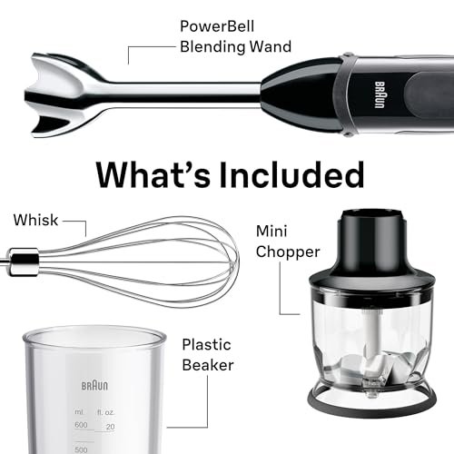 Photograph of the Braun MQ5025 Hand Blender Multiquick Vario, one of the best immersion blenders