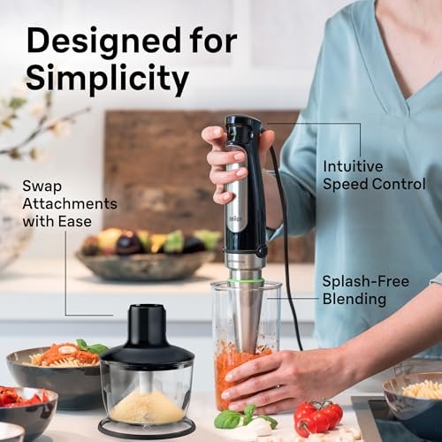 Photograph of the Braun MultiQuick Seven Three in One, one of the best immersion blenders