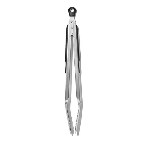 Photograph of the OXO Good Grips 12-Inch Stainless-Steel Locking Tongs one of the Best Kitchen Tongs