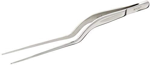 Photograph of the Mercer Culinary 18-8 Stainless Steel Chef Plating Tongs, Offset Tip, 6-1/2 Inch one of the Best Kitchen Tongs