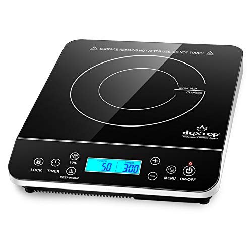 Photograph of the Duxtop Portable Induction Cooktop Burner, Induction Hot Plate with LCD Sensor Touch 1800 Watts, Silver 9600LS/BT-200DZ one of the Best Induction Cooktops