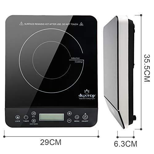 Photograph of the Duxtop Portable Induction Cooktop Burner, Induction Hot Plate with LCD Sensor Touch 1800 Watts, Silver 9600LS/BT-200DZ one of the Best Induction Cooktops