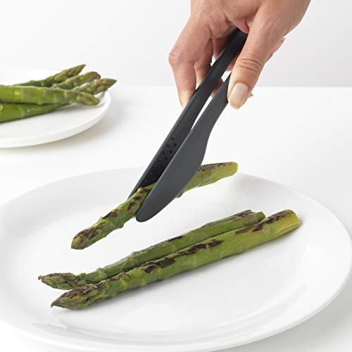 Photograph of the Brabantia Tasty+ Precision Tongs (Granite Gray) Non-Stick, Heat-Resistant, Dishwasher-Safe Nylon Serving, Grilling Cooking Tongs one of the Best Kitchen Tongs