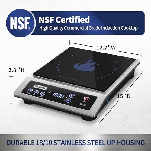Photograph of the ChangBERT Induction Cooktop, Commercial Grade Portable Cooker one of the Best Induction Cooktops