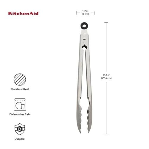 Photograph of the KitchenAid Stainless Steel Utility Tongs, 12 Inch one of the Best Kitchen Tongs