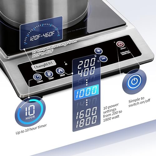 Photograph of the ChangBERT Induction Cooktop, Commercial Grade Portable Cooker one of the Best Induction Cooktops