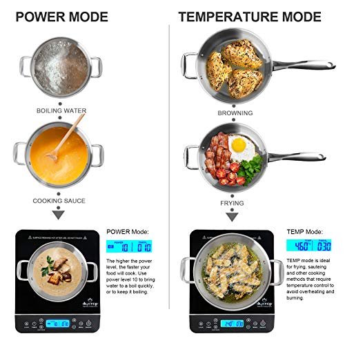 Photograph of the Duxtop Portable Induction Cooktop Burner, Induction Hot Plate with LCD Sensor Touch 1800 Watts, Silver 9600LS/BT-200DZ one of the Best Induction Cooktops