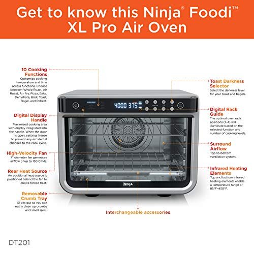 Photograph of the Ninja Foodi XL Pro Air Oven DT201, one of the Best Air Fryer Toaster Ovens
