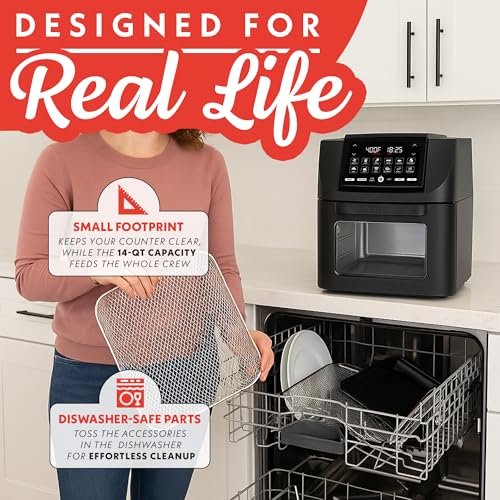 Photograph of the Gourmia 14 qt Air Fryer Toaster Oven Combo one of the Best Air Fryer Toaster Ovens