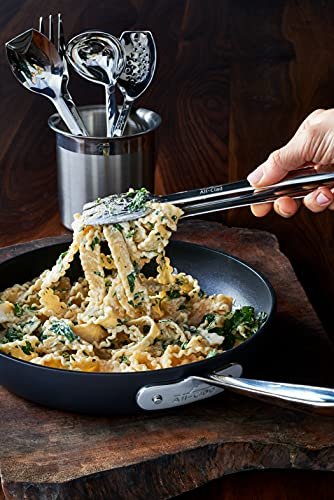 Photograph of the All-Clad Specialty Stainless Steel Kitchen Gadgets Serving Tongs Kitchen Tools, Kitchen Hacks Silver one of the Best Kitchen Tongs