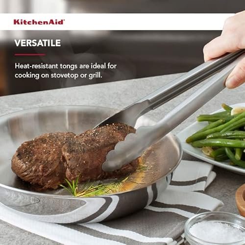Photograph of the KitchenAid Stainless Steel Utility Tongs, 12 Inch one of the Best Kitchen Tongs