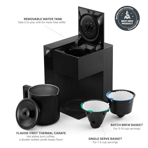 Photograph of the Fellow Aiden Precision Drip Coffee Maker, Thermal Carafe, Perfect Temperature Control, Bloom Cycle, Single Serve to 10 Cup Capacity, Matte Black one of the Best Coffee Makers