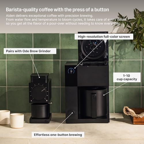Photograph of the Fellow Aiden Precision Drip Coffee Maker, Thermal Carafe, Perfect Temperature Control, Bloom Cycle, Single Serve to 10 Cup Capacity, Matte Black one of the Best Coffee Makers